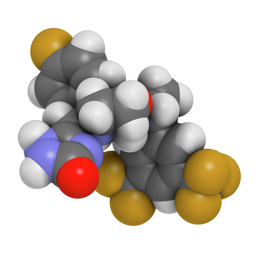 Antiemetic Photograph - Aprepitant Antiemetic Drug Molecule #3 by Molekuul