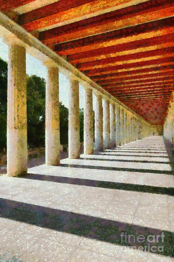 Symmetry Painting - Arcade of Attalos #3 by George Atsametakis