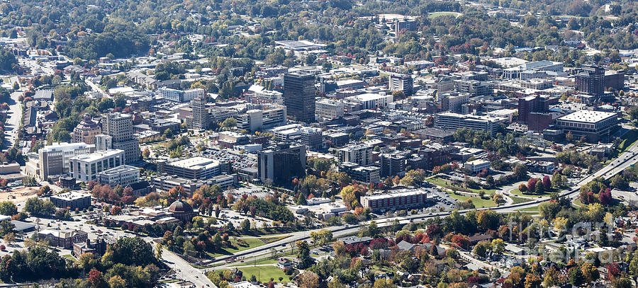 Asheville Downtown Real Estate Aerial Photograph by David Oppenheimer