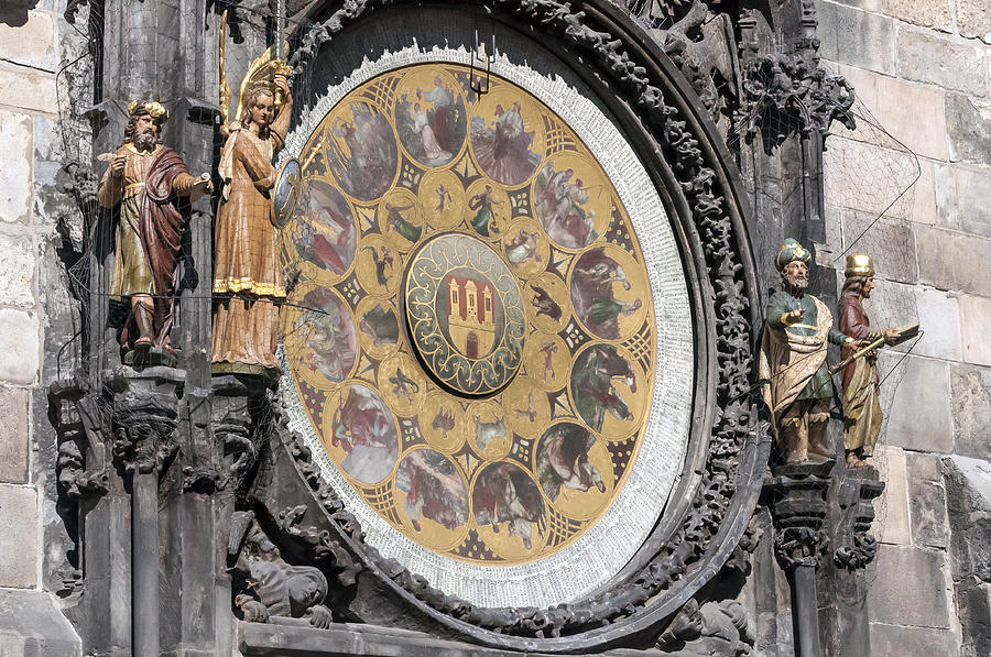 Clock Photograph - Astronomical clock calendar. #3 by Fernando Barozza