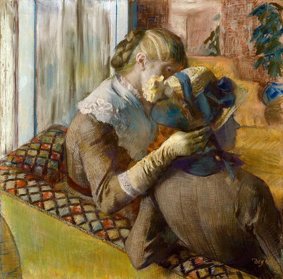 Impressionism Painting - At the Milliners #3 by Edgar Degas