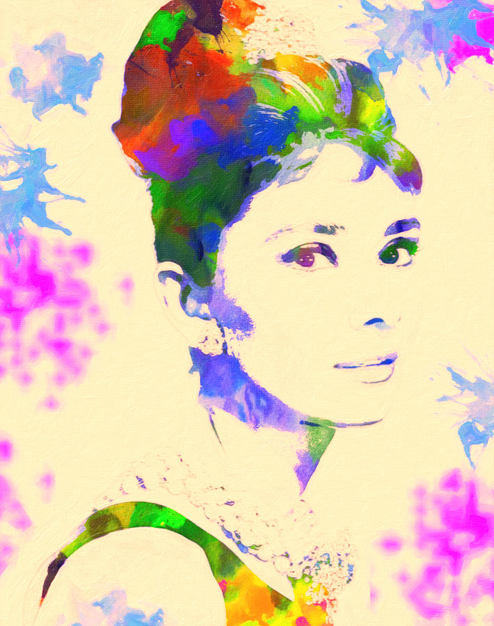 Audrey Hepburn #3 Painting by Celestial Images