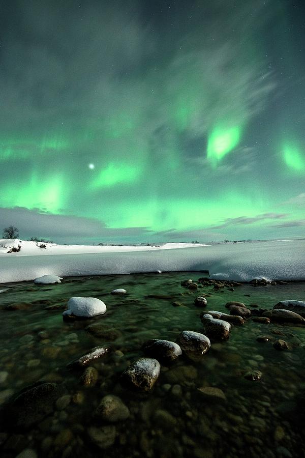 Aurora Borealis Over A River #3 Photograph by Tommy Eliassen/science Photo Library