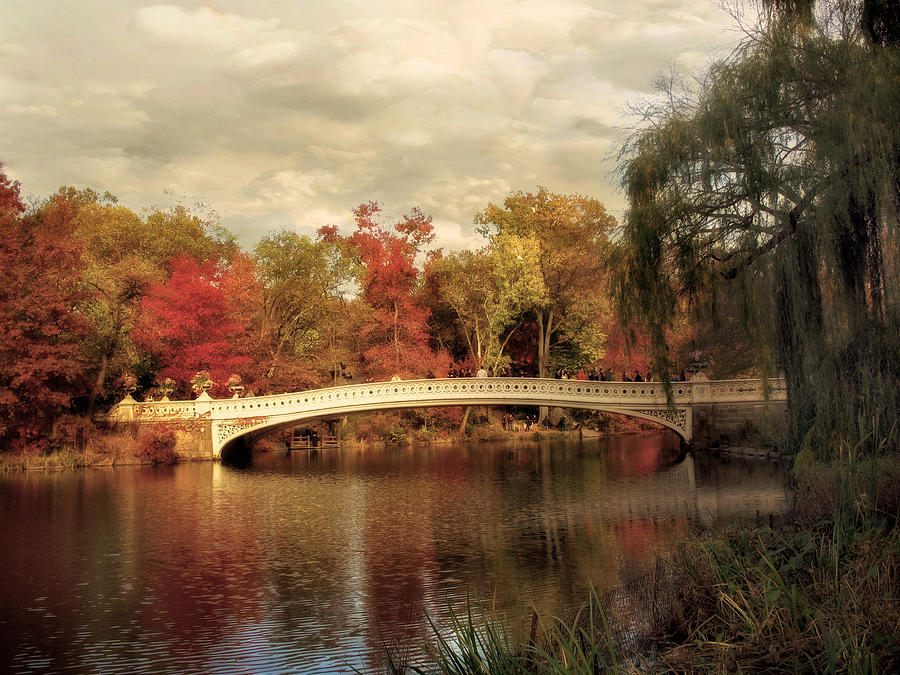 Autumn at Bow Bridge #3 Photograph by Jessica Jenney