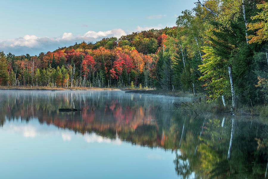 Adam Jones Photograph - Autumn Colors And Mist Reflecting #3 by Adam Jones