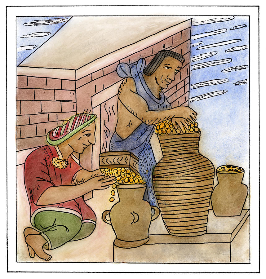 Aztec Farmers #3 Drawing by Granger