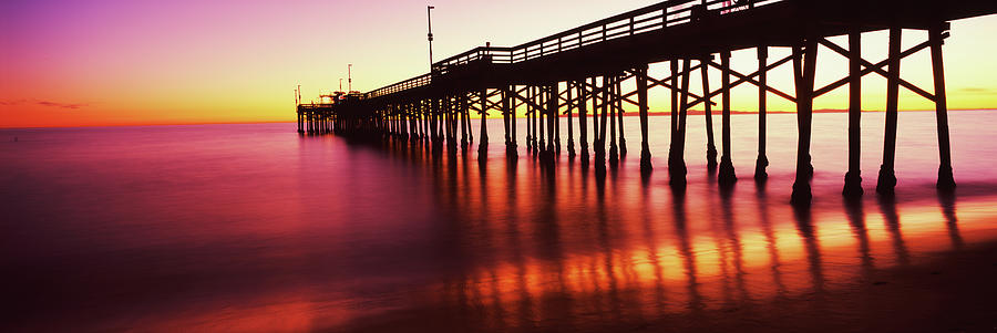 Balboa Pier At Sunset, Newport Beach #3 Photograph by Panoramic Images