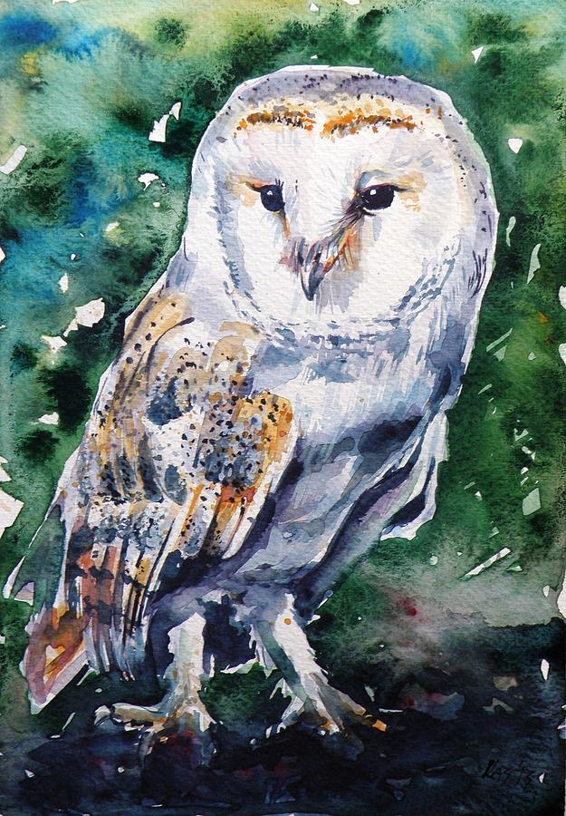 Barn owl #3 Painting by Kovacs Anna Brigitta