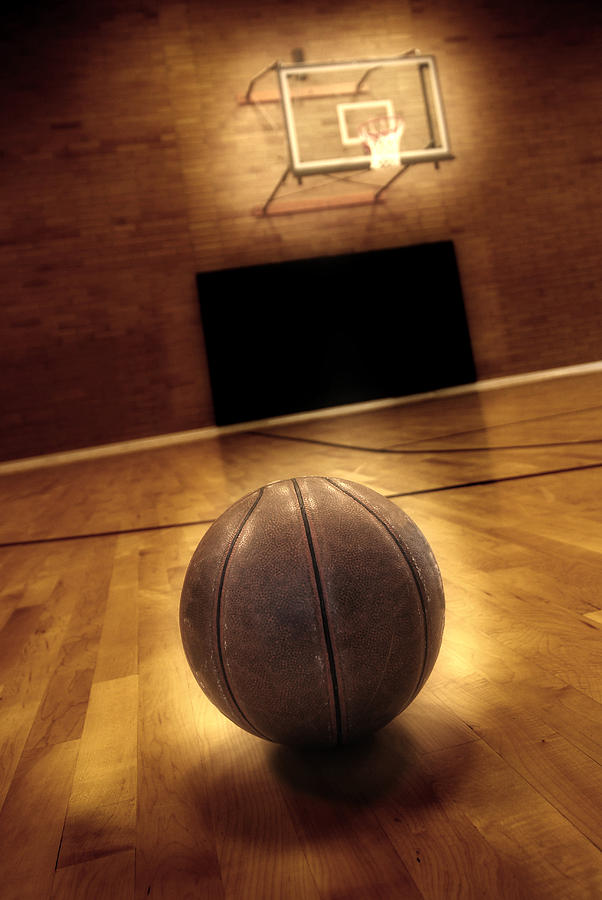 Basketball Photograph - Basketball and Basketball Court #3 by Lane Erickson