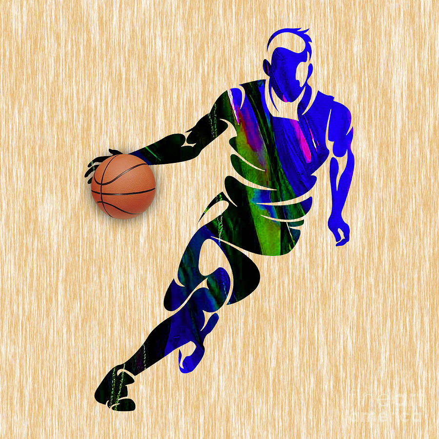 Basketball #3 Mixed Media by Marvin Blaine