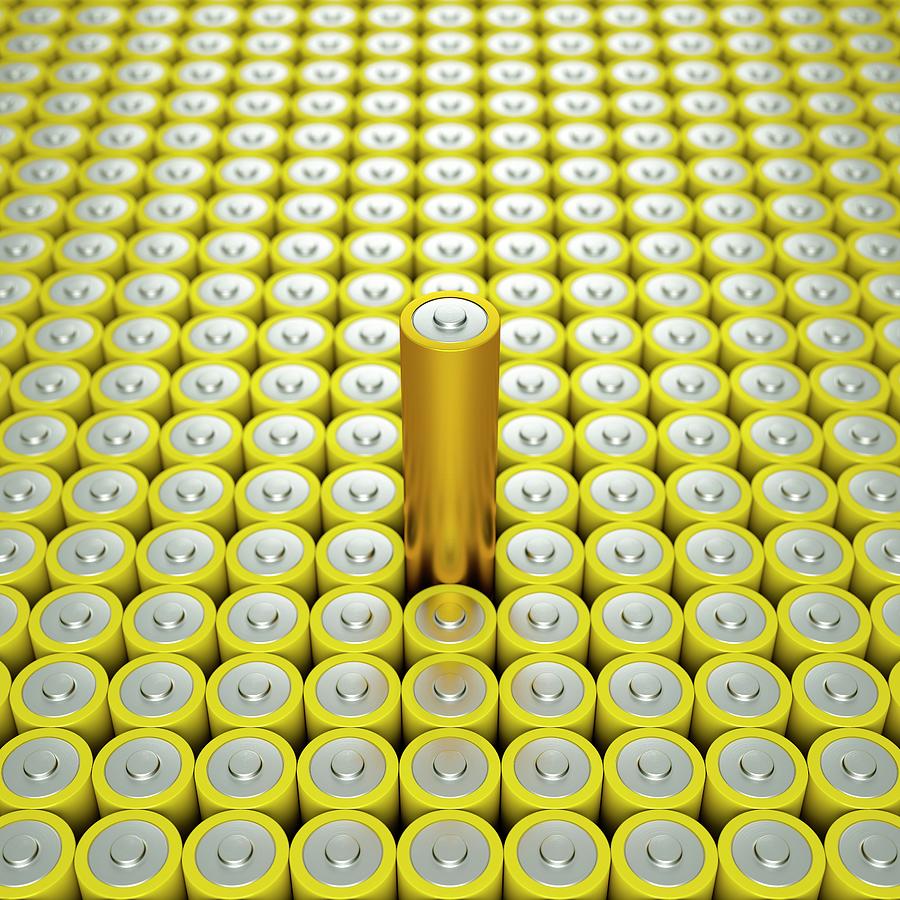 Battery Array And Single Supercapacitor. #3 Photograph by David Parker/science Photo Library