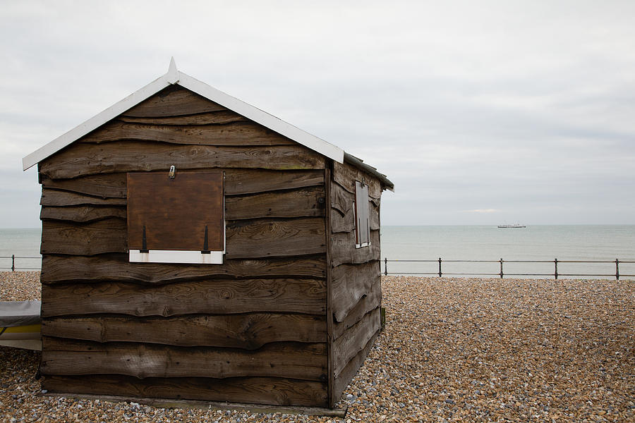 Pebbles Photograph - Beach hut at Kingsdown #3 by Ian Middleton