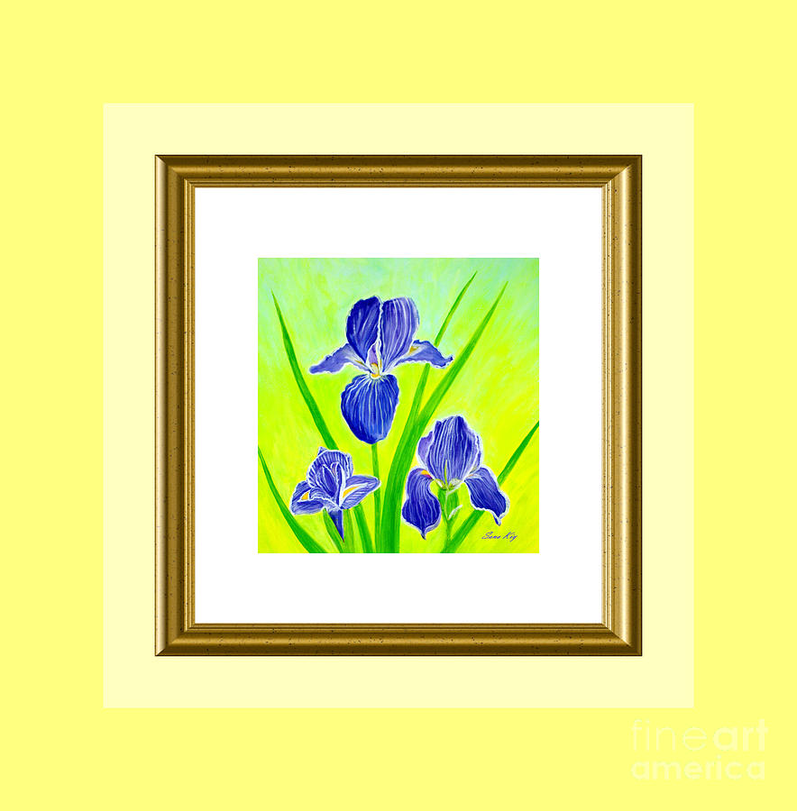 Charming. Beautiful Iris Flowers Painting by Oksana Semenchenko