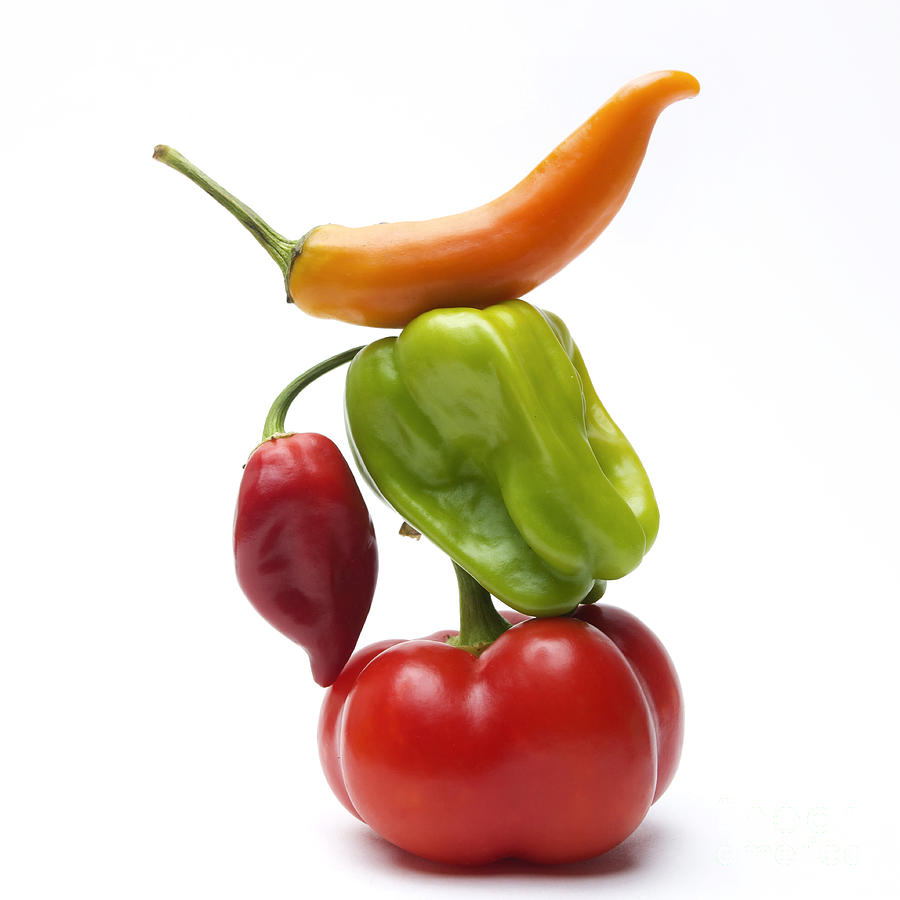 Still Life Photograph - Bell Peppers and Tomatoes #3 by Bernard Jaubert