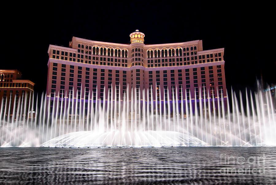 Las Vegas Photograph - Bellagio Hotel and Casino at night #3 by Jamie Pham