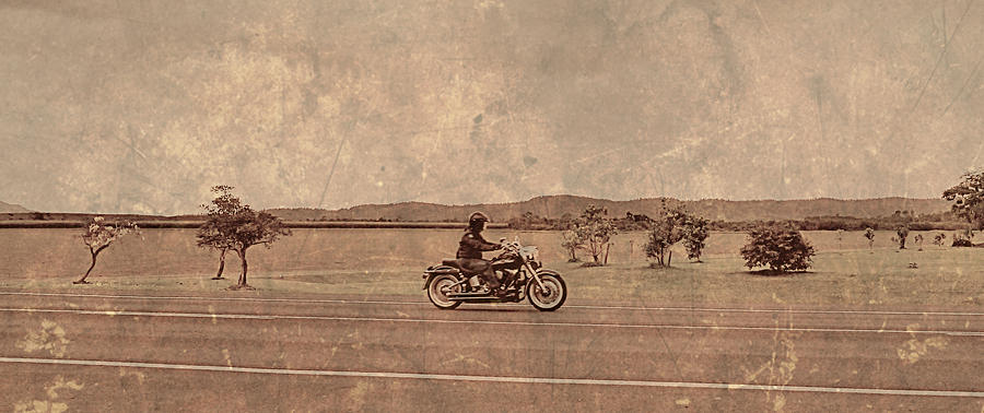 Vintage Photograph - Bike Ride #3 by Girish J