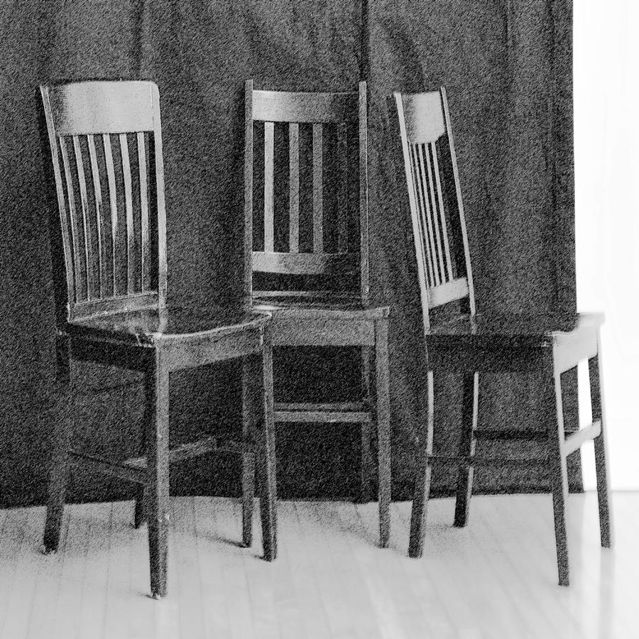 3 Black Chairs Photograph by Stoney Stone