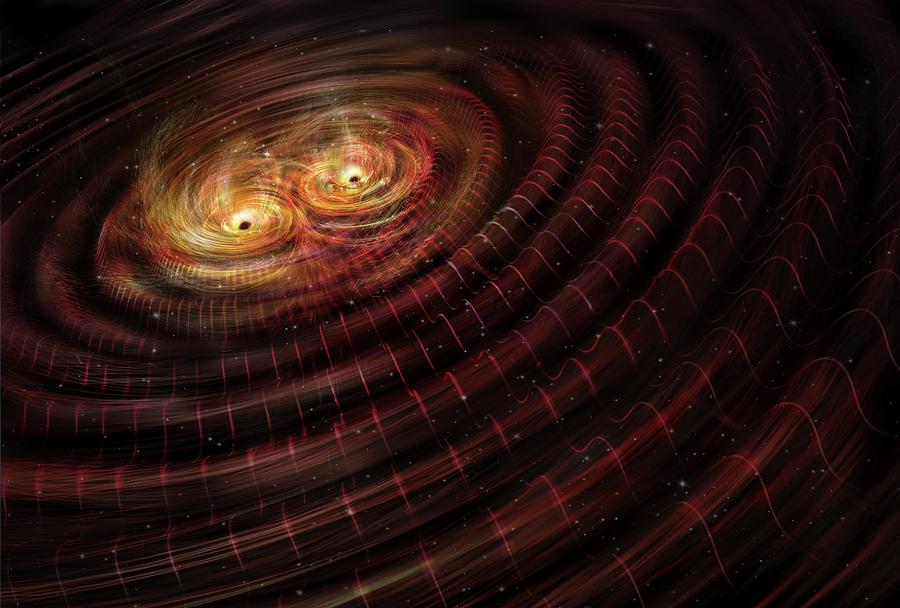 Black Hole Merger And Gravitational Waves #3 Photograph by Nicolle R. Fuller/science Photo Library
