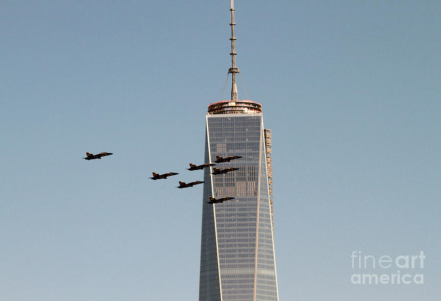 Blue Angels flyover WTC #3 Photograph by Steven Spak