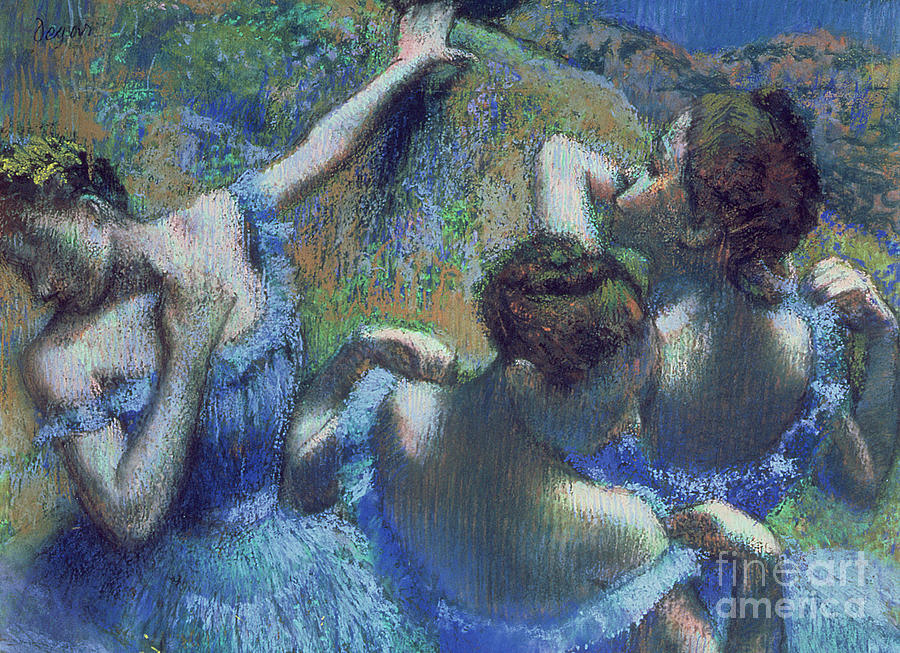 Blue Dancers Pastel by Edgar Degas