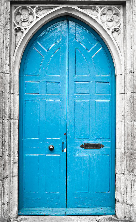 Pattern Photograph - Blue door #3 by Tom Gowanlock
