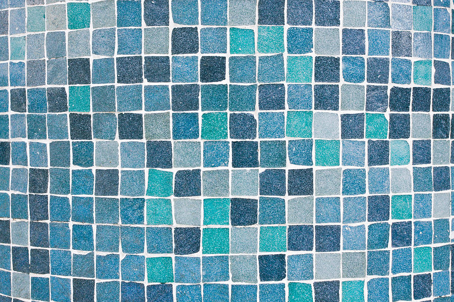 Pattern Photograph - Blue tiles #3 by Tom Gowanlock