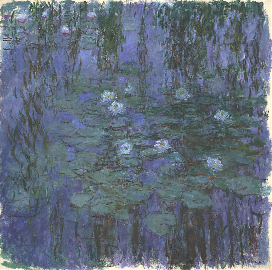 Blue Water Lilies #3 Painting by Claude Monet