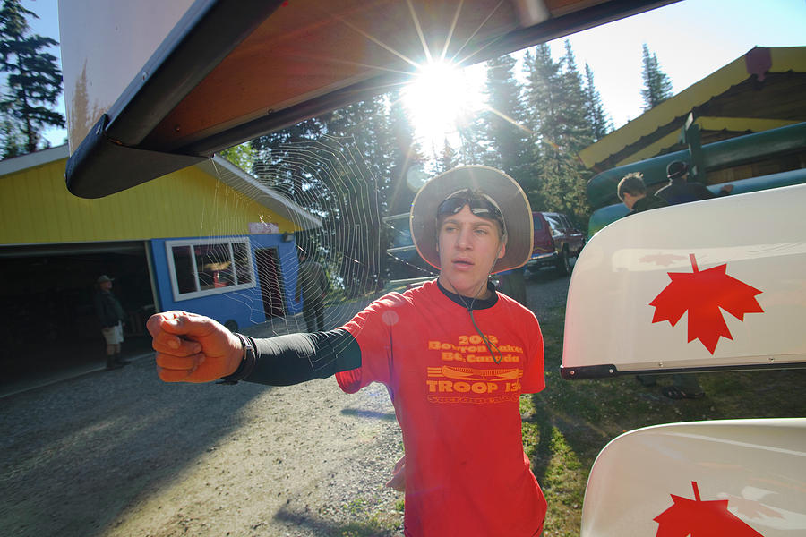 Young Men Photograph - Boy Scouts Canoeing On The Bowron Lakes by Rich Wheater Young Men Photograph - Boy Scouts Canoeing On The Bowron Lakes by Rich Wheater