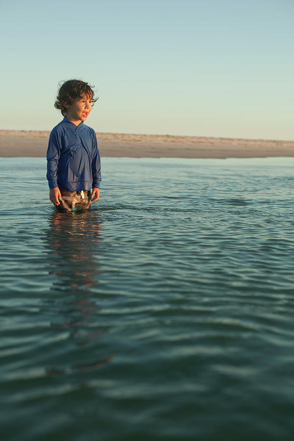 Sunset Photograph - Boys Play On The Beach #3 by Logan Mock-Bunting