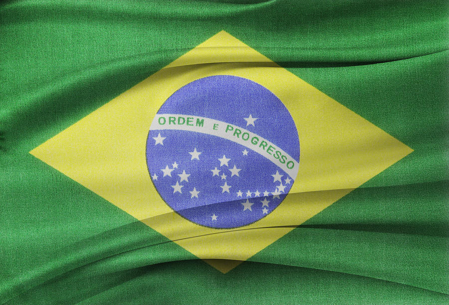 Brazilian flag #3 Photograph by Les Cunliffe
