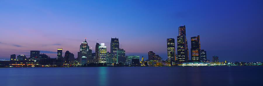 Detroit Photograph - Buildings At The Waterfront, Detroit #3 by Panoramic Images