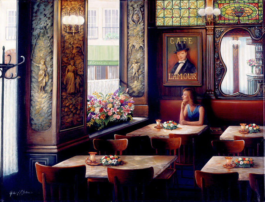 Cafe Lamor Painting by MGL Meiklejohn Graphics Licensing