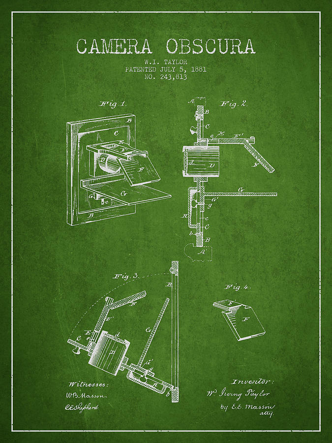 Vintage Digital Art - Camera Obscura Patent Drawing From 1881 #4 by Aged Pixel