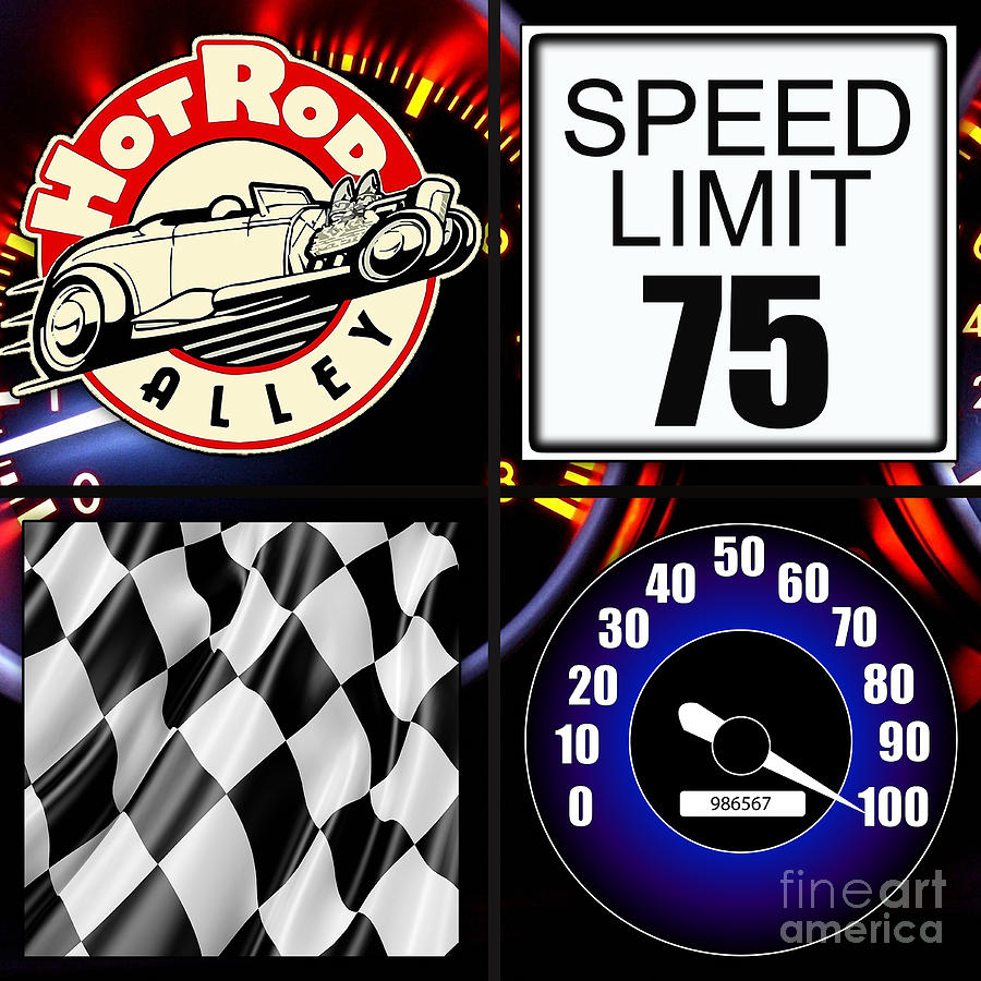 Speed Demon Art for Boys and Men #1 Mixed Media by Marvin Blaine