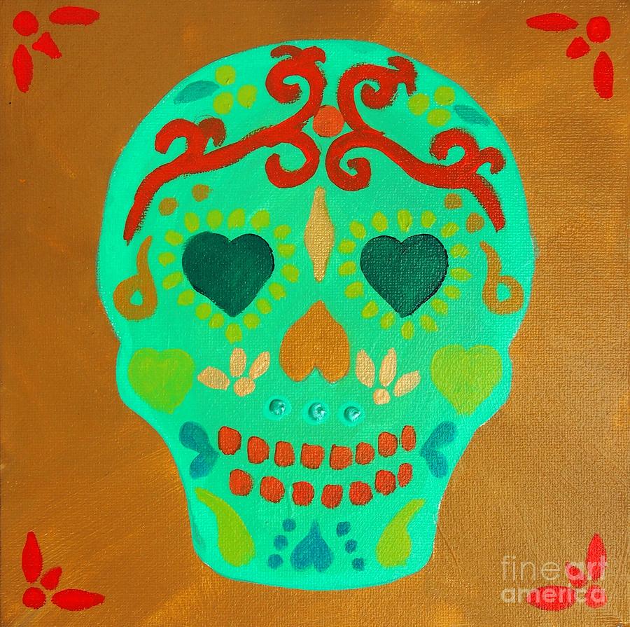 Skull Painting - Carpe Diem series #3 by Janet McDonald