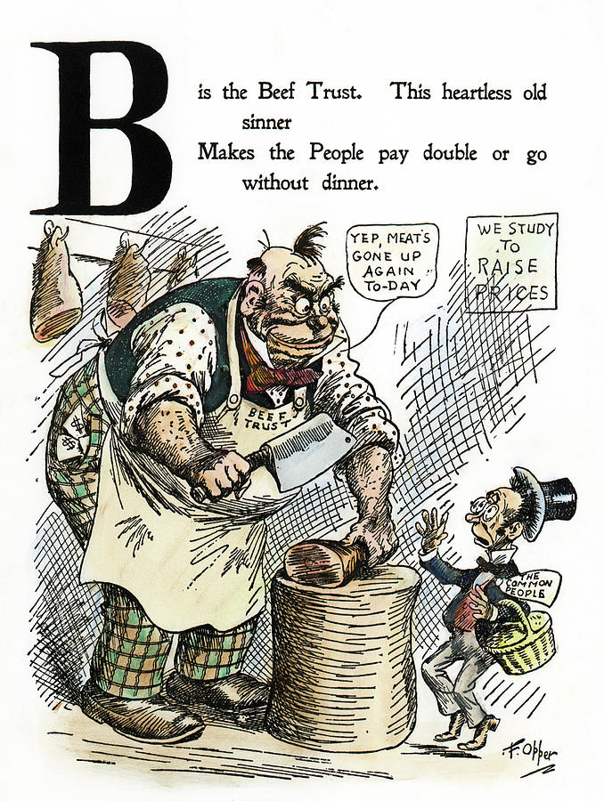 Cartoon Anti-trust, 1902 #3 Painting by Granger Cartoon Anti-trust, 1902 #3 Painting by Granger