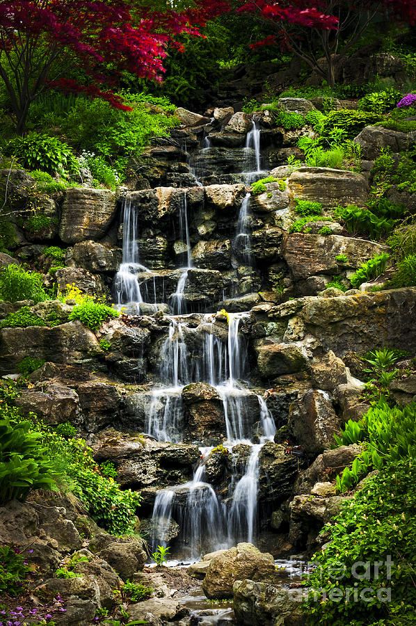 Waterfall Photograph - Cascading waterfall 3 by Elena Elisseeva