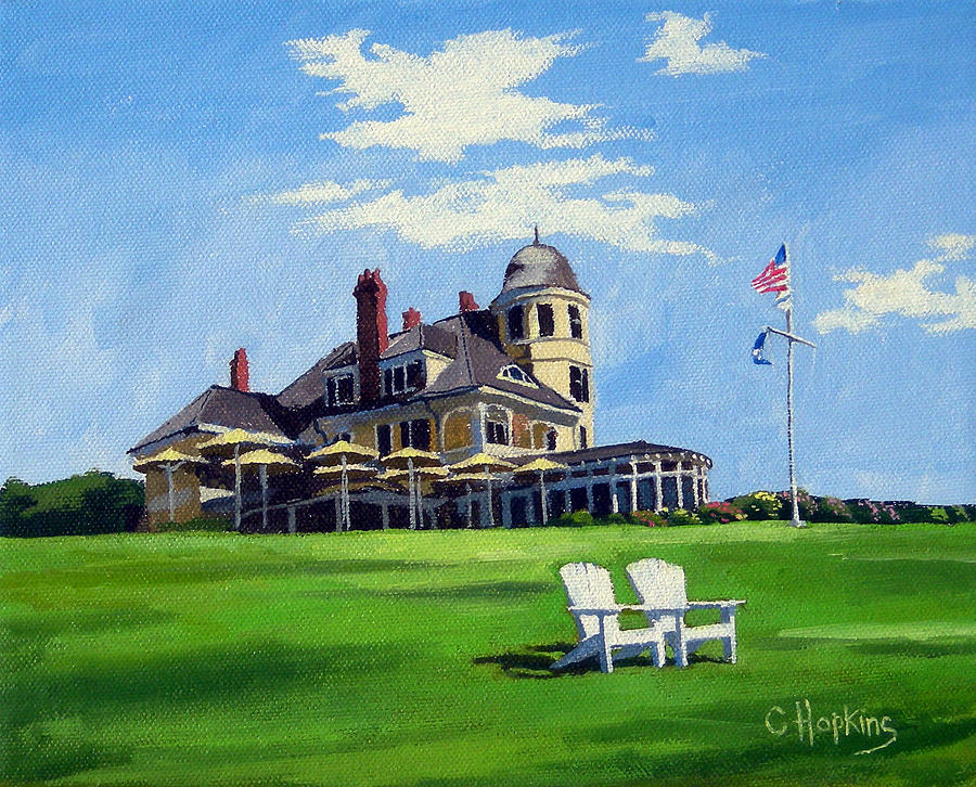Sunset Painting - Castle Hill Inn Newport Rhode Island #1 by Christine Hopkins