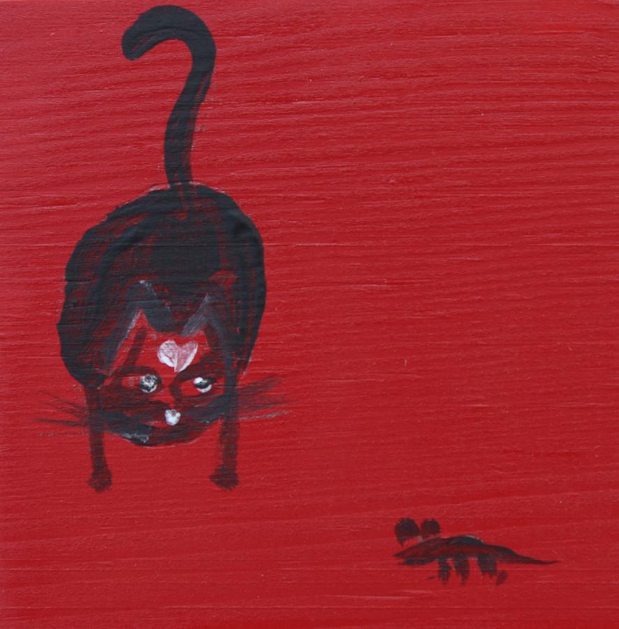 Cat and Mouse #3 Painting by Roger Cummiskey