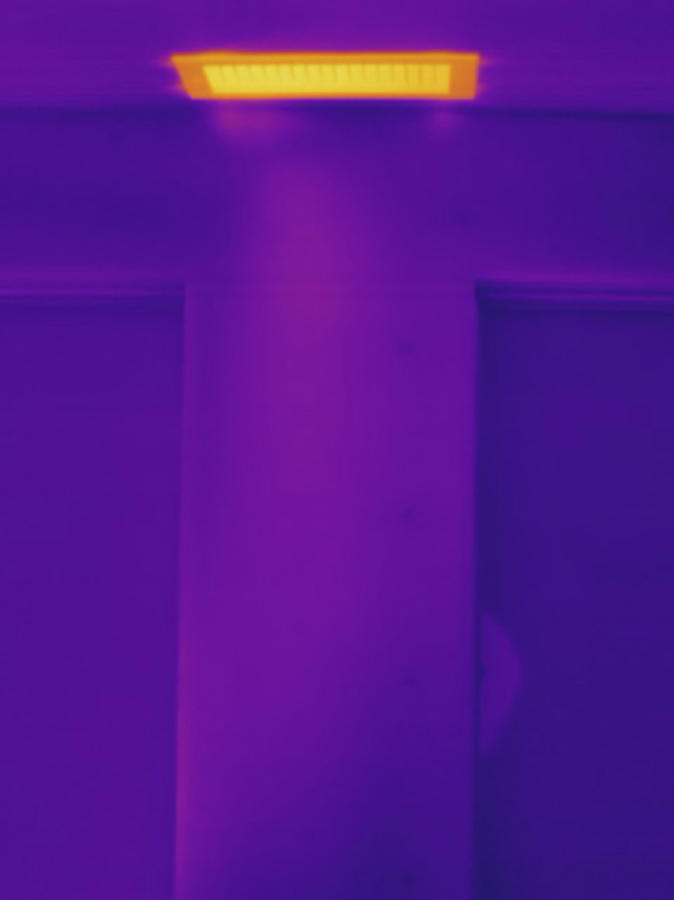 Ceiling Heating Vent, Thermogram #3 Photograph by Science Stock Photography