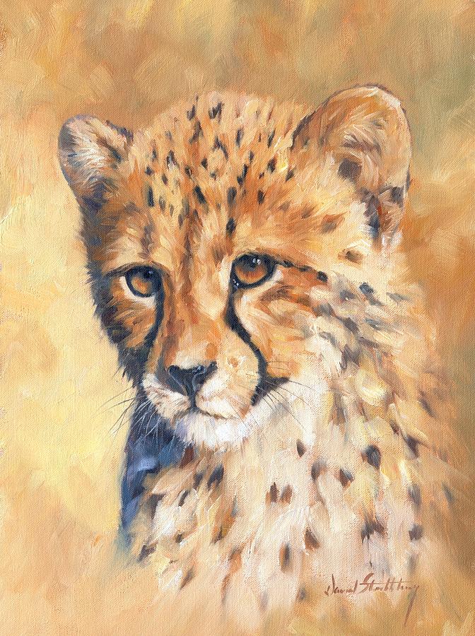Cheetah Cub #3 Painting by David Stribbling