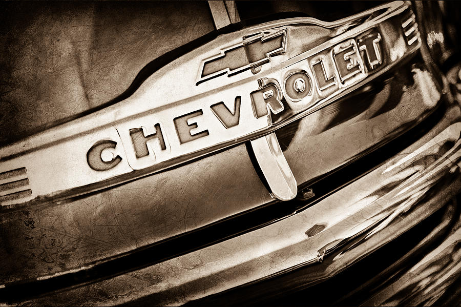 Car Photograph - Chevrolet Pickup Truck Grille Emblem #3 by Jill Reger