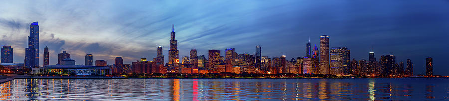 Chicago Skyline With Cubs World Series #3 Photograph by Panoramic Images