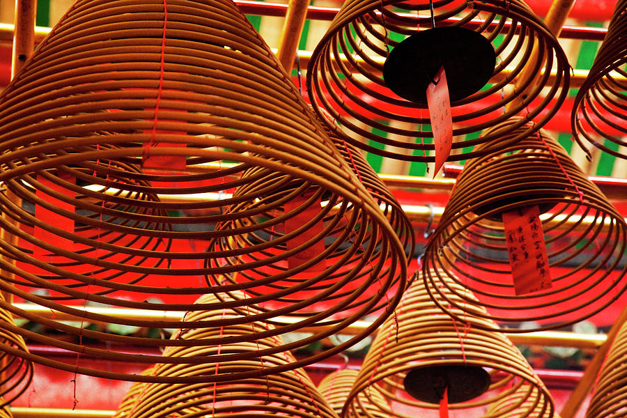 China, Hong Kong, Spiral Incense Sticks Photograph by Terry Eggers
