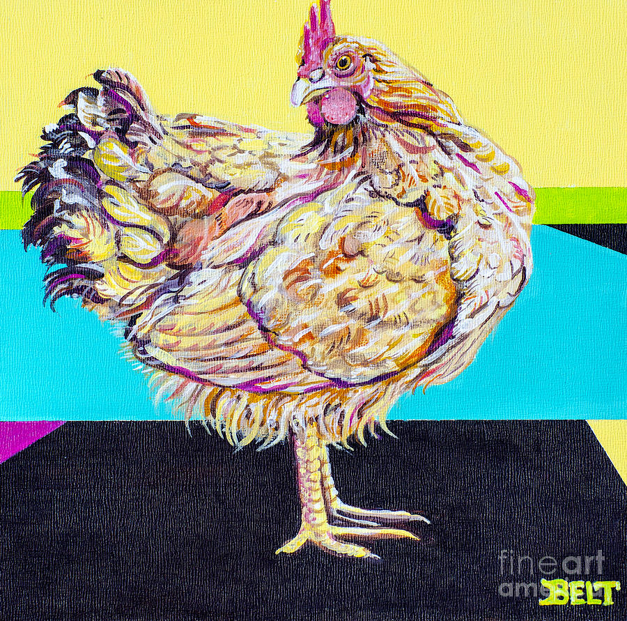 Chloe the Chicken Painting by Christine Belt