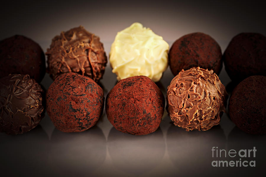 Chocolate truffles 2 Photograph by Elena Elisseeva