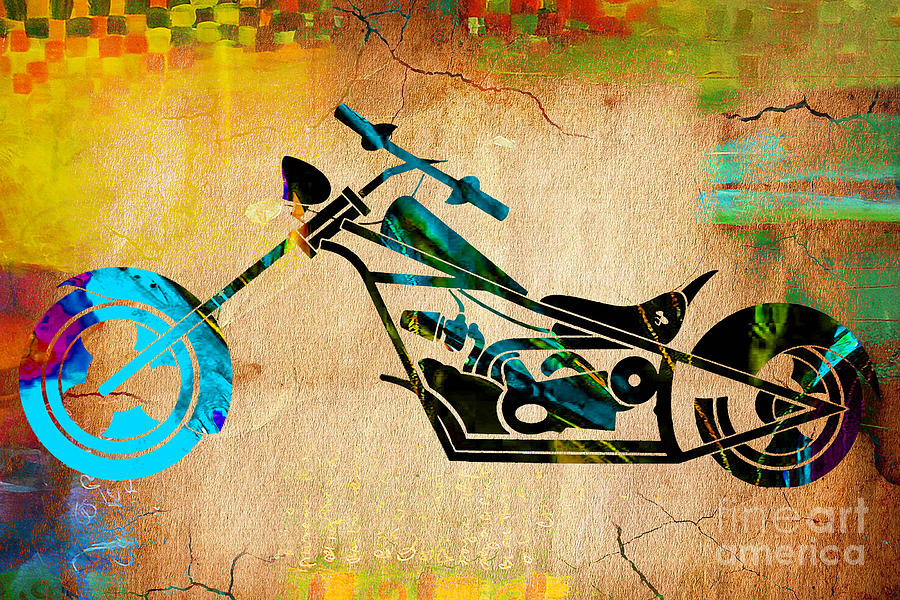 Motorcycle Mixed Media - Chopper #3 by Marvin Blaine