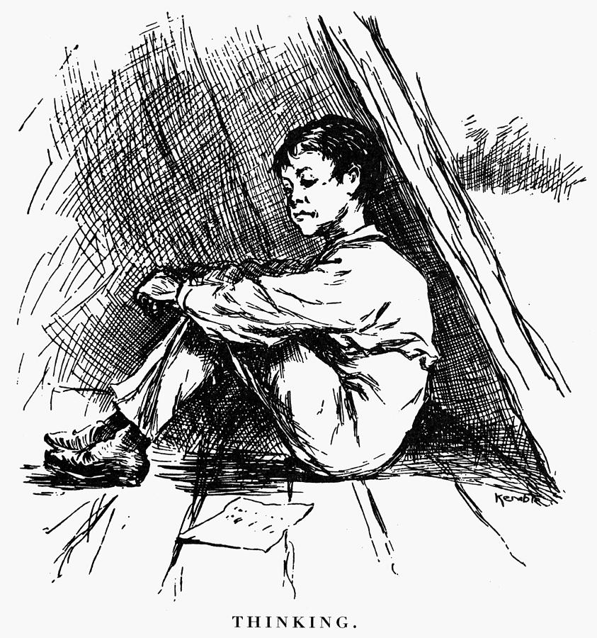 Clemens Huck Finn Drawing by Granger