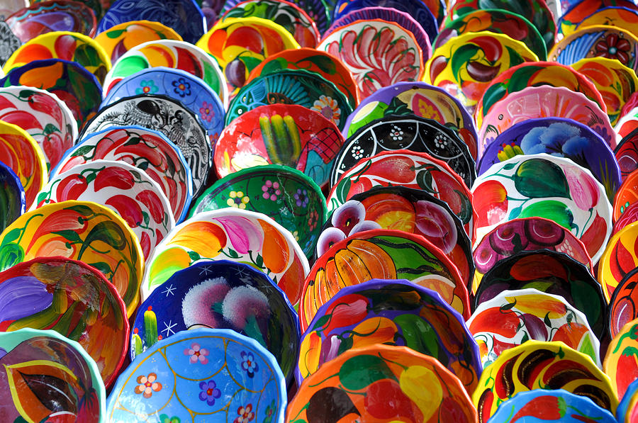 Colorful Mayan Bowls for Sale #3 Photograph by Brandon Bourdages