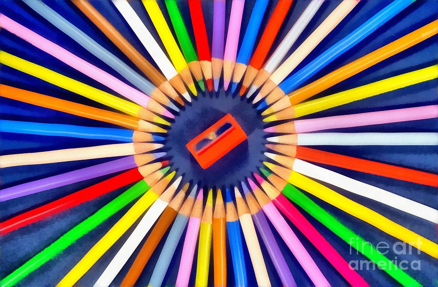 Colorful pencils #4 Painting by George Atsametakis